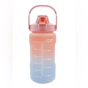 Water Bottle Ombre with Hydration Measurements & Flip-Top Lids, 42 oz. New